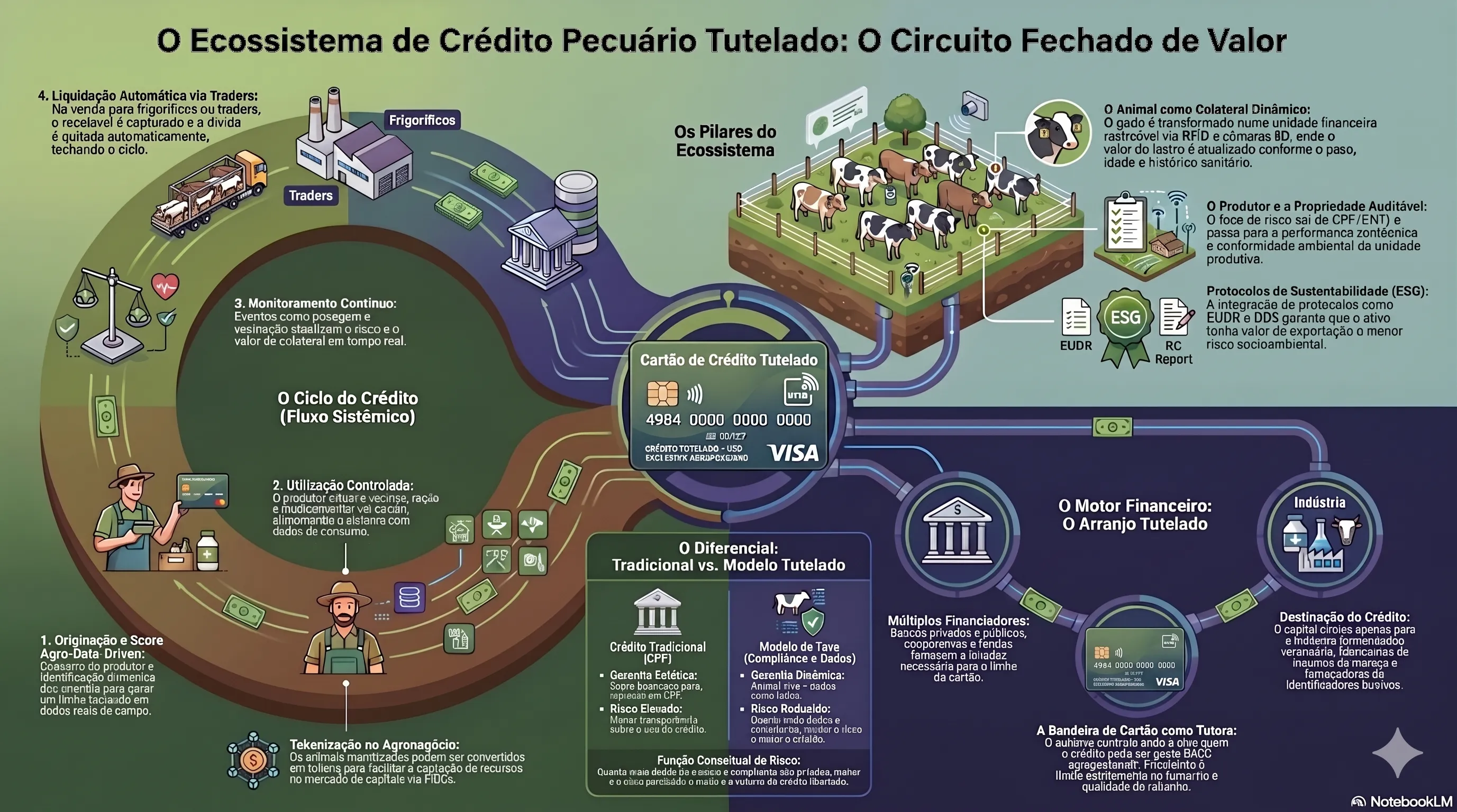 Infográfico do ecossistema de Crédito Pecuário Tutelado